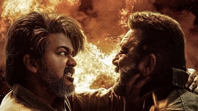 Vijay and Sanjay Dutt in a still from Leo