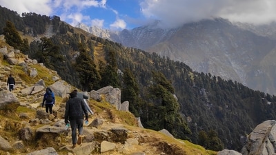 Located in the Kangra district, Triund offers a captivating trek with Kangra Valley and Dhauladhar range views. Located in the Kangra district, Triund offers a captivating trek with Kangra Valley and Dhauladhar range views.
