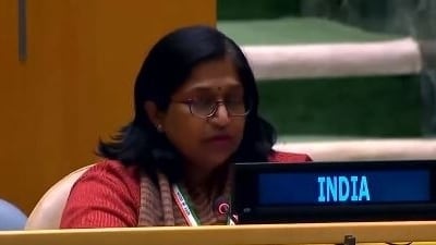 Deputy Permanent Representative, Yojna Patel, representing India at the UN.