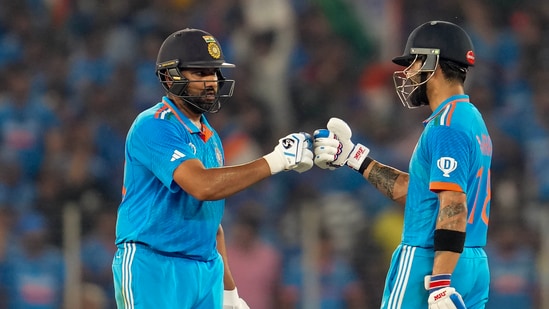 India's captain Rohit Sharma and Virat Kohli during the ICC Men's Cricket World Cup 2023 (PTI)
