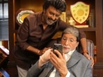 Rajinikanth and Amitabh Bachchan in the new BTS still shared by the production banner. Rajinikanth and Amitabh Bachchan in the new BTS still shared by the production banner.