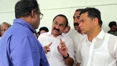 KoLeader of Opposition in Kerala Assembly VD Satheesan visits the injured people in the hospital. The alleged accused have been identified as Dominic Martin claiming that he belonged to the same group of sabha. (ANI) KoLeader of Opposition in Kerala Assembly VD Satheesan visits the injured people in the hospital. The alleged accused have been identified as Dominic Martin claiming that he belonged to the same group of sabha. (ANI)