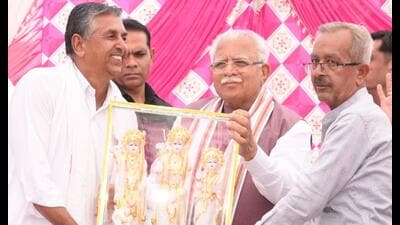 Haryana chief minister Manohar Lal Khattar during his visit to Sirsa on Sunday. (HT Photo) Haryana chief minister Manohar Lal Khattar during his visit to Sirsa on Sunday. (HT Photo)