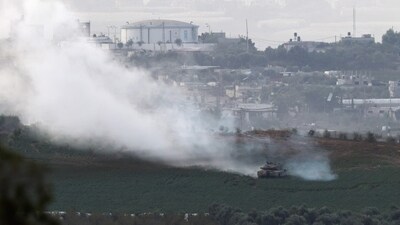 Israel-Hamas War: Israeli Merkava tanks taking up positions in the north of the Gaza Strip. (AFP) Israel-Hamas War: Israeli Merkava tanks taking up positions in the north of the Gaza Strip. (AFP)