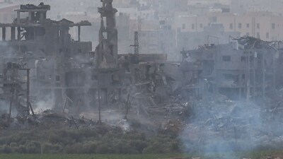 Israel-Hamas War: An Israeli tank manoeuvres inside the Gaza Strip, as seen from Israel. (Reuters)
