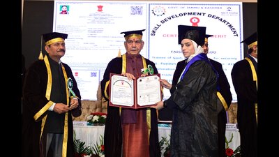 Lieutenant governor Manoj Sinha during a convocation ceremony in Srinagar. (Photo:X) Lieutenant governor Manoj Sinha during a convocation ceremony in Srinagar. (Photo:X)
