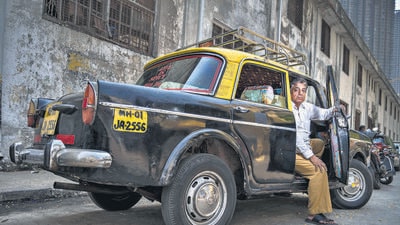 Mumbai, India - Oct. 29, 2023: A 'Premier Padmini' taxi in Mumbai, After 6 decades, Mumbai’s iconic ‘kaali peeli’ taxis wil go off roads from Monday, Oct. 30, 2023, giving way to newer models and app-based cab services in Mumbai, India, on Sunday, October 29, 2023. (Photo by Satish Bate/ Hindustan Times) (Hindustan Times) Mumbai, India - Oct. 29, 2023: A 'Premier Padmini' taxi in Mumbai, After 6 decades, Mumbai’s iconic ‘kaali peeli’ taxis wil go off roads from Monday, Oct. 30, 2023, giving way to newer models and app-based cab services in Mumbai, India, on Sunday, October 29, 2023. (Photo by Satish Bate/ Hindustan Times) (Hindustan Times)