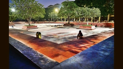 Only the amphitheatre in Sector 17, Chandigarh, north plaza is complete, while most of the other works are yet to begin. (Keshav Singh/HT) Only the amphitheatre in Sector 17, Chandigarh, north plaza is complete, while most of the other works are yet to begin. (Keshav Singh/HT)