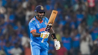 India's batter Suryakumar Yadav during the ICC Men's Cricket World Cup 2023 match between India and England (PTI) India's batter Suryakumar Yadav during the ICC Men's Cricket World Cup 2023 match between India and England (PTI)