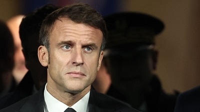 French President Emmanuel Macron looks on (AFP) French President Emmanuel Macron looks on (AFP)