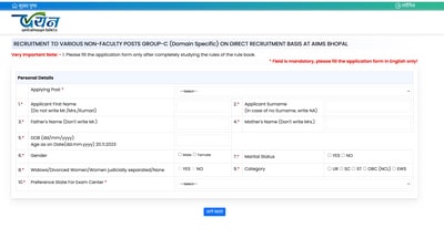 AIIMS Bhopal Recruitment 2023: Apply for 357 group C posts (aiimsbhopal.edu.in) AIIMS Bhopal Recruitment 2023: Apply for 357 group C posts (aiimsbhopal.edu.in)
