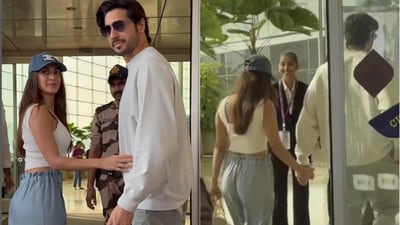 Sidharth Malhotra and Kiara Advani at Mumbai airport. (Viral Bhayani) Sidharth Malhotra and Kiara Advani at Mumbai airport. (Viral Bhayani)