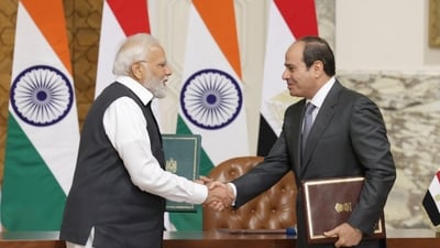 Prime Minister Narendra Modi and Egyptian President Sisi. Prime Minister Narendra Modi and Egyptian President Sisi.