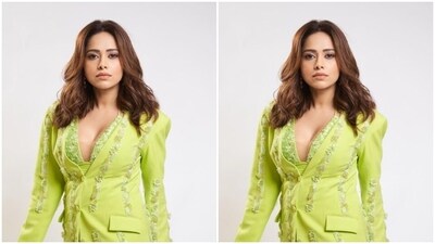 Nushrratt, styled by fashion stylist Nidhi Jeswani, wore her tresses open in wavy curls as she posed for the pictures. (Instagram/@nushrrattbharuccha) Nushrratt, styled by fashion stylist Nidhi Jeswani, wore her tresses open in wavy curls as she posed for the pictures. (Instagram/@nushrrattbharuccha)