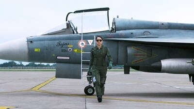 Kangana Ranaut in a still from Tejas. Kangana Ranaut in a still from Tejas.