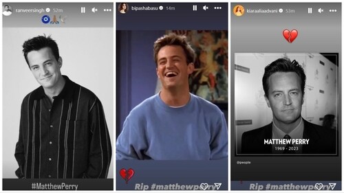 Bollywood grieves the death of Matthew Perry.