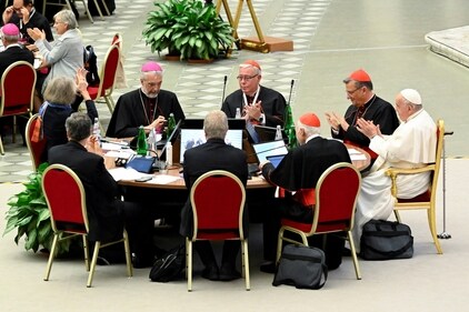 Pope Francis attends a meeting of General Congregation during the Synod of Bishops at the Vatican on October 28. (Reuters)
