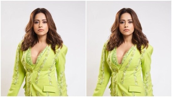 Nushrratt, styled by fashion stylist Nidhi Jeswani, wore her tresses open in wavy curls as she posed for the pictures.&nbsp;(Instagram/@nushrrattbharuccha)
