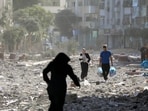 Israel-Hamas War: Palestinians leave their homes following Israeli bombardment on Gaza City. Israel-Hamas War: Palestinians leave their homes following Israeli bombardment on Gaza City.