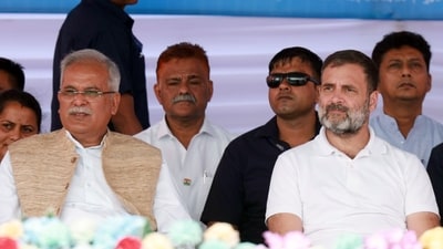 Chhattisgarh Chief Minister Bhupesh Baghel and Congress leader Rahul Gandhi. (ANI) Chhattisgarh Chief Minister Bhupesh Baghel and Congress leader Rahul Gandhi. (ANI)