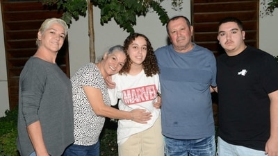 Israeli soldier Ori Megidish is seen in this handout picture obtained by Reuters after Israeli army said she was freed from Hamas during a military's ground operation.