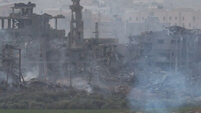 Israel-Hamas War: An Israeli tank manoeuvres inside the Gaza Strip, as seen from Israel. (Reuters)