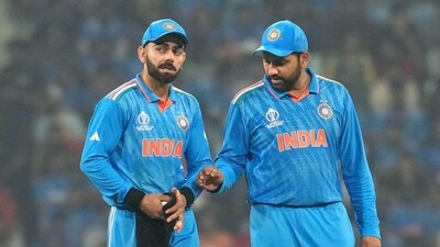 India's Rohit Sharma and Virat Kohli during the ICC Men's Cricket World Cup 2023 match between India and England (PTI)
