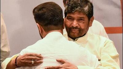The embrace between the estranged uncle-nephew duo during an NDA meeting in New Delhi on July 18 had fuelled speculation of a thaw in their relationship. (HT FILE)