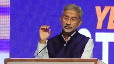 External affairs minister S Jaishankar speaking at a Town Hall in Bhopal.