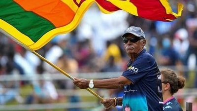 Percy Abeysekera began his travels to cheer for the Lankan cricket team from the 1979 World Cup Percy Abeysekera began his travels to cheer for the Lankan cricket team from the 1979 World Cup