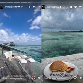 The next clip featured a video from a deck in the Maldives. The next clip featured a video from a deck in the Maldives.