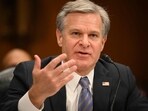 Israel-Hamas War: FBI director Christopher Wray testifies during a Senate Homeland Security and Government Affairs Committee hearing. Israel-Hamas War: FBI director Christopher Wray testifies during a Senate Homeland Security and Government Affairs Committee hearing.