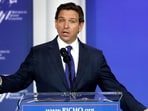 Republican U.S. presidential candidate Ron DeSantis, governor of Florida, speaks during the Republican Jewish Coalition Annual Leadership Summit in Las Vegas, Nevada, U.S. October 28, 2023. REUTERS/Steve Marcus