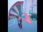 Snapshot of the woman doing somersault. Snapshot of the woman doing somersault.