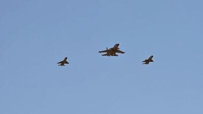 A Sukhoi-30 flanked by two MiG-21 Bisons on their last flight from the Uttarlai air base in Rajasthan. (IAF Photo) A Sukhoi-30 flanked by two MiG-21 Bisons on their last flight from the Uttarlai air base in Rajasthan. (IAF Photo)