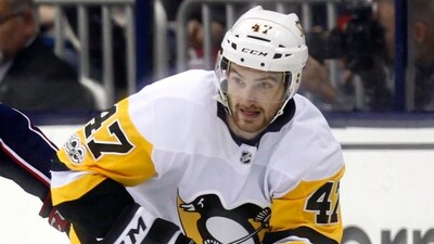 Pittsburgh Penguins forward Adam Johnson in action during an NHL hockey game in Columbus, Ohio, Friday, Sept. 22, 2017 (AP Photo/Paul Vernon, file) (AP) Pittsburgh Penguins forward Adam Johnson in action during an NHL hockey game in Columbus, Ohio, Friday, Sept. 22, 2017 (AP Photo/Paul Vernon, file) (AP)