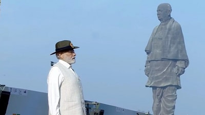 PM Modi attends special event at Kevadia, Gujarat, where the Statue of Unity is situated. (PTI)