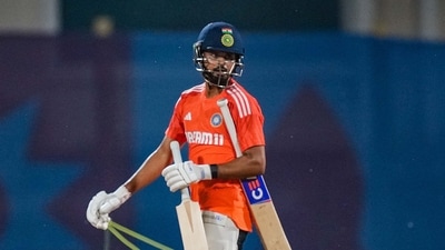 Shreyas Iyer during a practice session (PTI) Shreyas Iyer during a practice session (PTI)