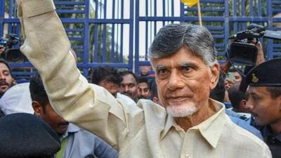 TDP chief N Chandrababu Naidu leaves from Rajamundry central prison on Tuesday. (PTI) TDP chief N Chandrababu Naidu leaves from Rajamundry central prison on Tuesday. (PTI)