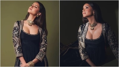 Tara Sutaria in anarkali and jacket set looks regal. (Instagram) Tara Sutaria in anarkali and jacket set looks regal. (Instagram)