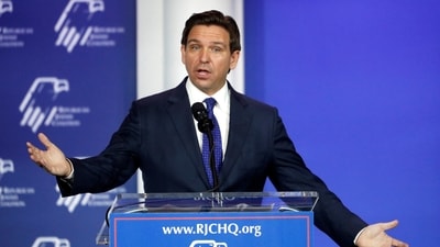 Republican U.S. presidential candidate Ron DeSantis, governor of Florida, speaks during the Republican Jewish Coalition Annual Leadership Summit in Las Vegas, Nevada, U.S. October 28, 2023. REUTERS/Steve Marcus (REUTERS)