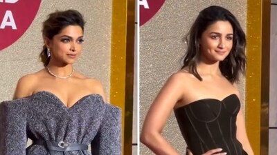 Deepika Padukone and Alia Bhatt at the Jio World Plaza launch.