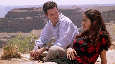 Matthew Perry and Salma Hayek in a still from Fools Rush In. Matthew Perry and Salma Hayek in a still from Fools Rush In.
