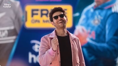 Kartik Aryan in Disney+ Hotstar ad that was morphed into a campaign video. (YouTube/Disney+ Hotstar) Kartik Aryan in Disney+ Hotstar ad that was morphed into a campaign video. (YouTube/Disney+ Hotstar)