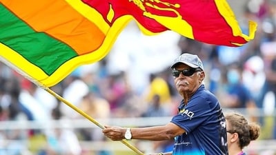 File photo of Sri Lanka super fan Percy Abeysekara File photo of Sri Lanka super fan Percy Abeysekara