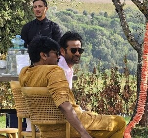 Chiranjeevi at the Haldi ceremony. Chiranjeevi at the Haldi ceremony.