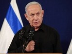 Israeli Prime Minister Benjamin Netanyahu holds a press conference.