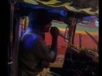 Snapshot of the driver singing. Snapshot of the driver singing.