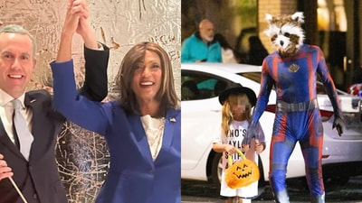 Bradley Cooper and Irina Shayk dressed up as Rocket Raccoon from 'Guardians of the Galaxy' while their daughter channeled Taylor Swift for Halloween. (SPLASHNEWS) Bradley Cooper and Irina Shayk dressed up as Rocket Raccoon from 'Guardians of the Galaxy' while their daughter channeled Taylor Swift for Halloween. (SPLASHNEWS)
