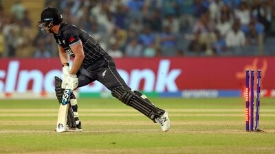 New Zealand's Jimmy Neesham gets clean bowled by South Africa's Keshav Maharaj (ANI) New Zealand's Jimmy Neesham gets clean bowled by South Africa's Keshav Maharaj (ANI)